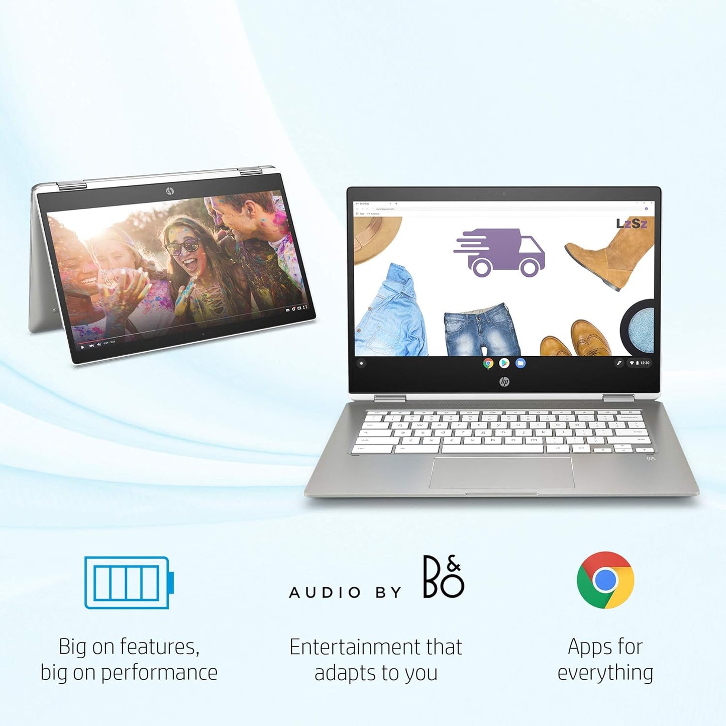 HP Chromebook x360 14-inch HD Touchscreen Laptop, Intel Celeron N4000, 4 GB RAM, 32 GB eMMC, Chrome (14b-ca0010nr, Ceramic White/Mineral Silver) with Space Grey Case Bag