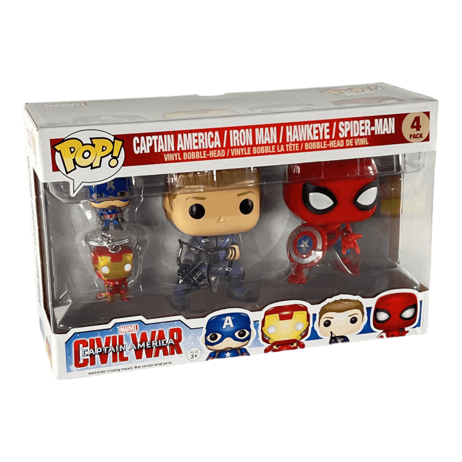 Captain America / Iron Man / Hawkeye / Spider-Man - 4 Pack - Civil War - Funko Pop