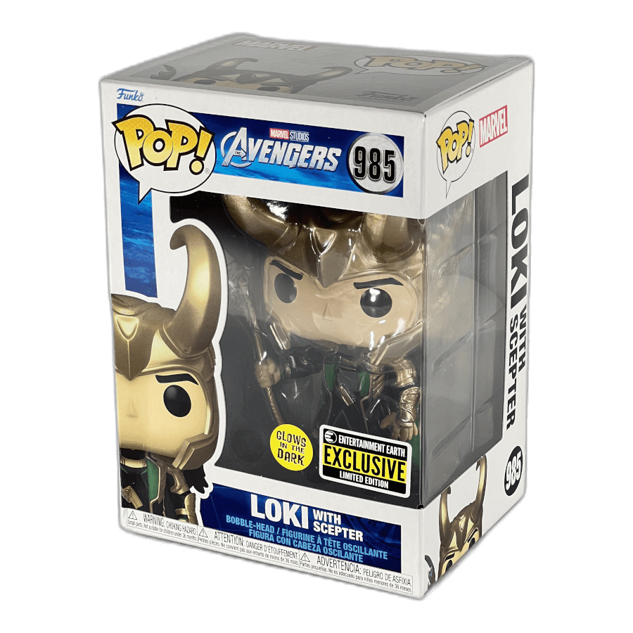 Loki with Scepter 985 (Glows in the Dark) - Marvel Avengers - Funko Pop