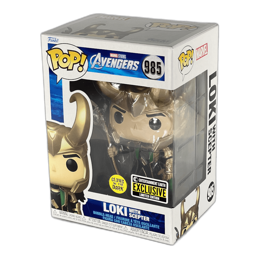 Loki with Scepter 985 (Glows in the Dark) - Marvel Avengers - Funko Pop
