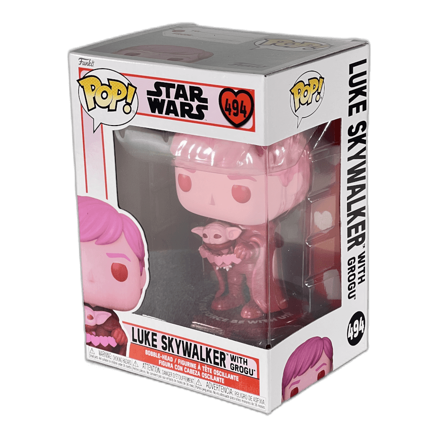 Luke Skywalker with Grogu (Pink) 494 - Star Wars - Funko Pop