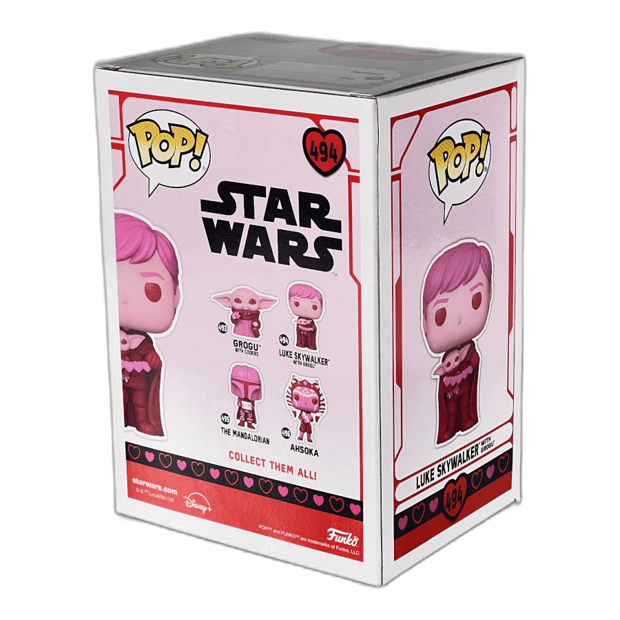 Luke Skywalker with Grogu (Pink) 494 - Star Wars - Funko Pop